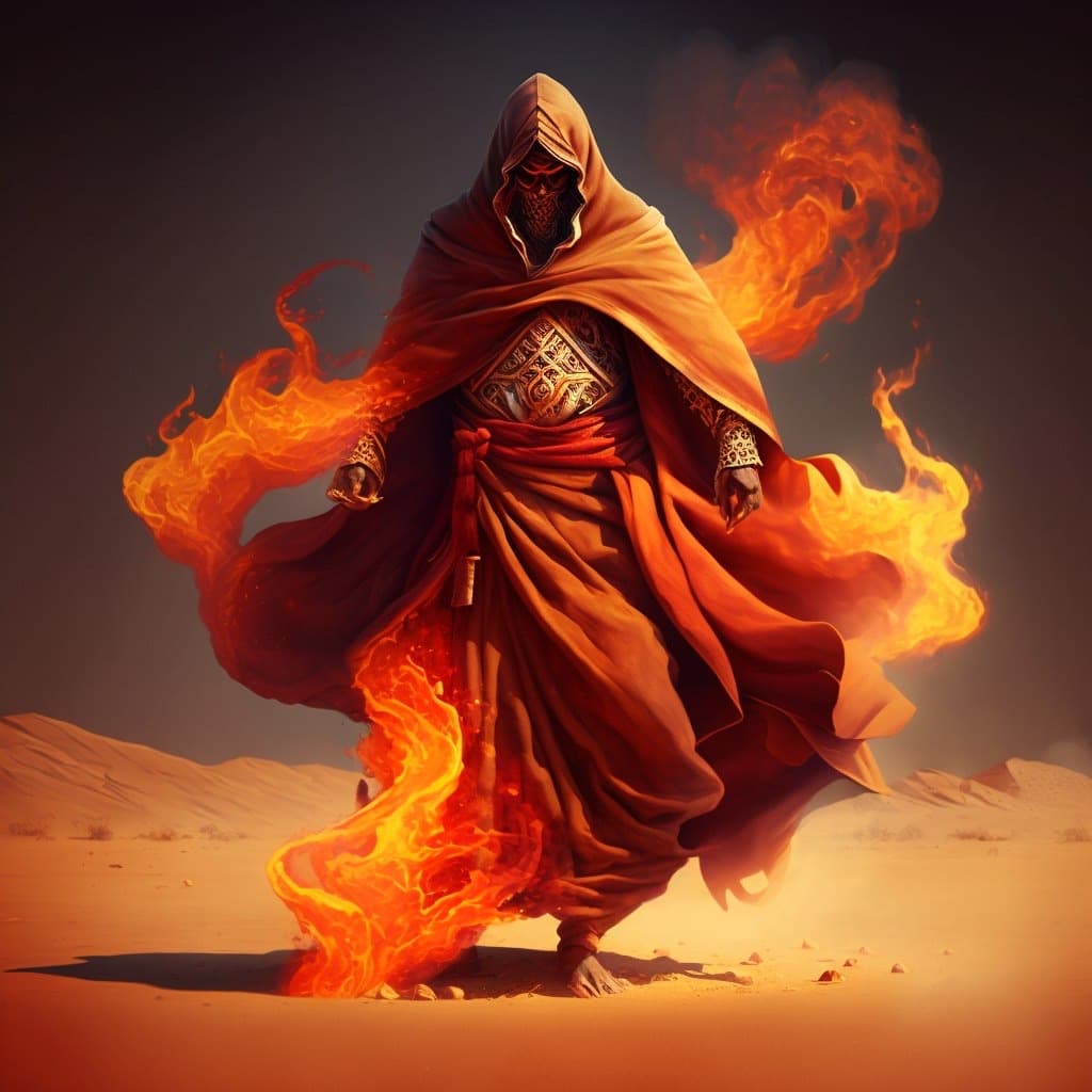 Fire elemental guardian concept